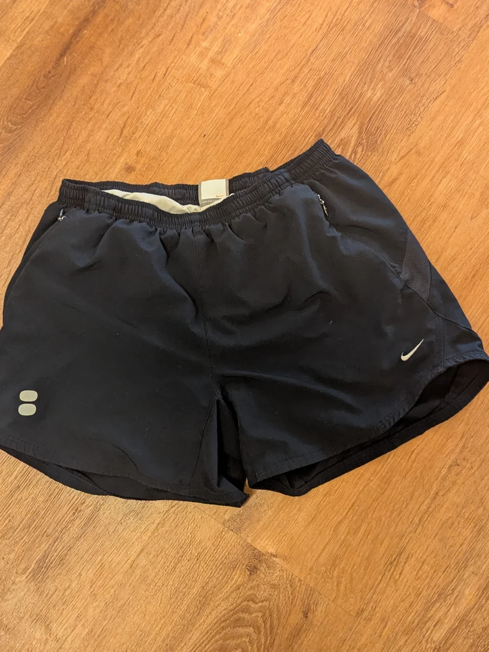 Nike Black Athletic Running Shorts with Reflective Logo